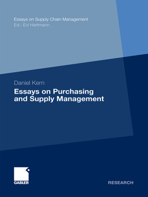 cover image of Essays on Purchasing and Supply Management